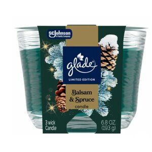 Glade Limited Edition Balsam & Spruce 6.8 Oz Candles 2-Pack Scented Green Wax Fo